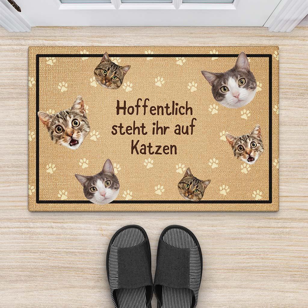 2901DGE2 hoffentlich ein katzenfan  personalisierte fussmatte fur katzenliebhaber