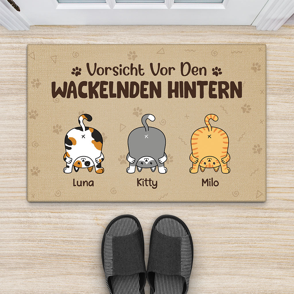 2902DGE1 vorsicht vor den wackelnden hintern personalisierte fussmatte fur katzenliebhaber 2902_2