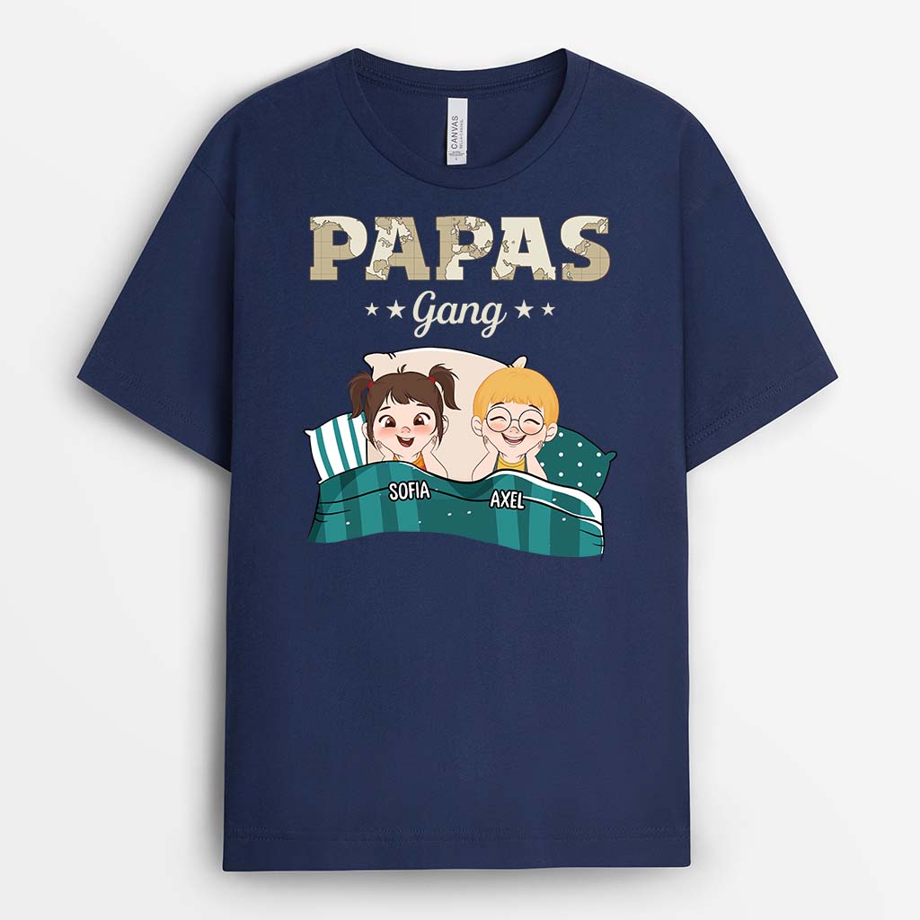 2918AGE2 papas bande  personalisiertes schlafshirt fur papas