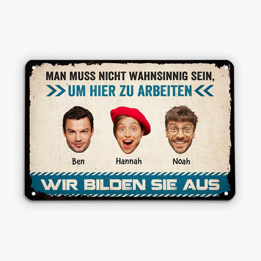 2928EGE1 wir bilden sie aus  personalisiertes turschild fur kollegen und kolleginnen