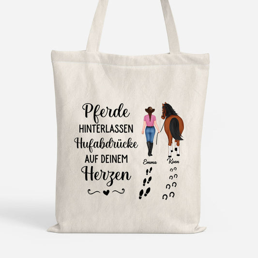 2938BGE1 pferde hinterlassen hufabdrucke in deinem herzen personalisierte einkaufstasche 2938b6v5u_2