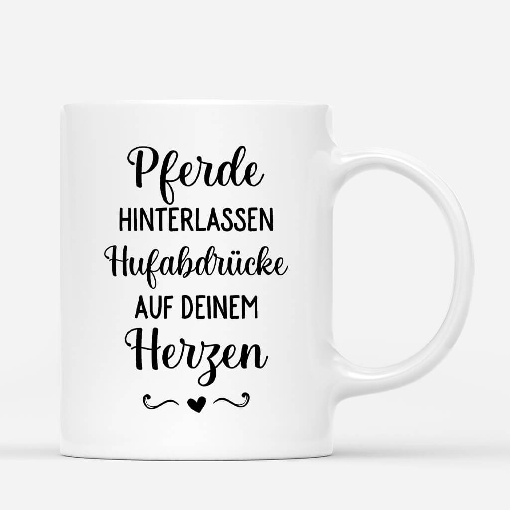 2938MGE2 pferde hinterlassen hufabdrucke auf deinem herzen  personalisierte tasse fur pferdeliebhaber