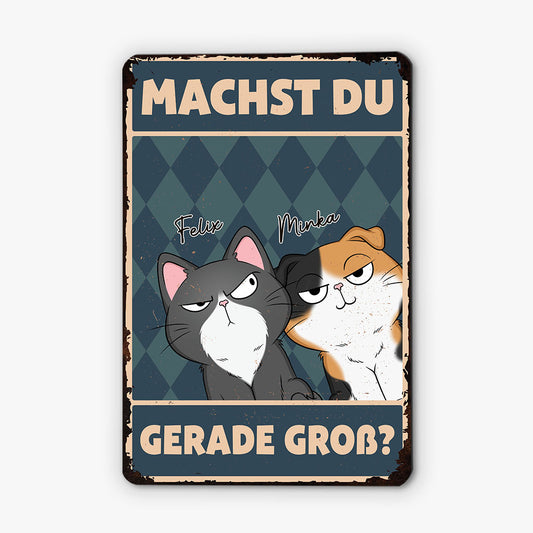 2951EGE2 machst du gerade gross  personalisiertes turschild fur katzenliebhaber