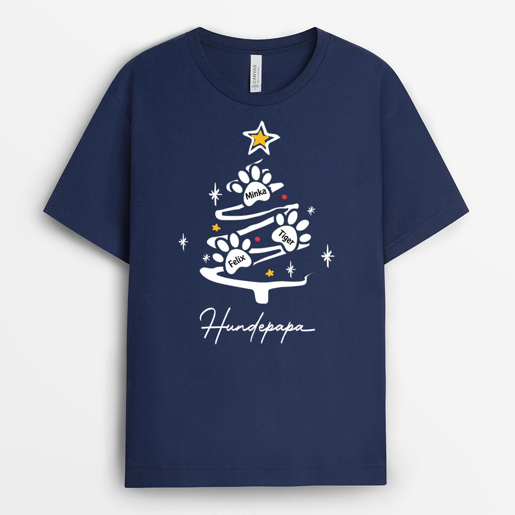 2960AGE2 hundemama und weihnachtsbaum  personalisiertes t shirt fur hundeliebhaber