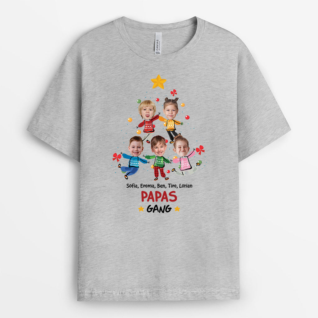 2964AGE2 omas bande und weihnachtsbaum personalisiertes t shirt mit gesicht fur omas 2964a