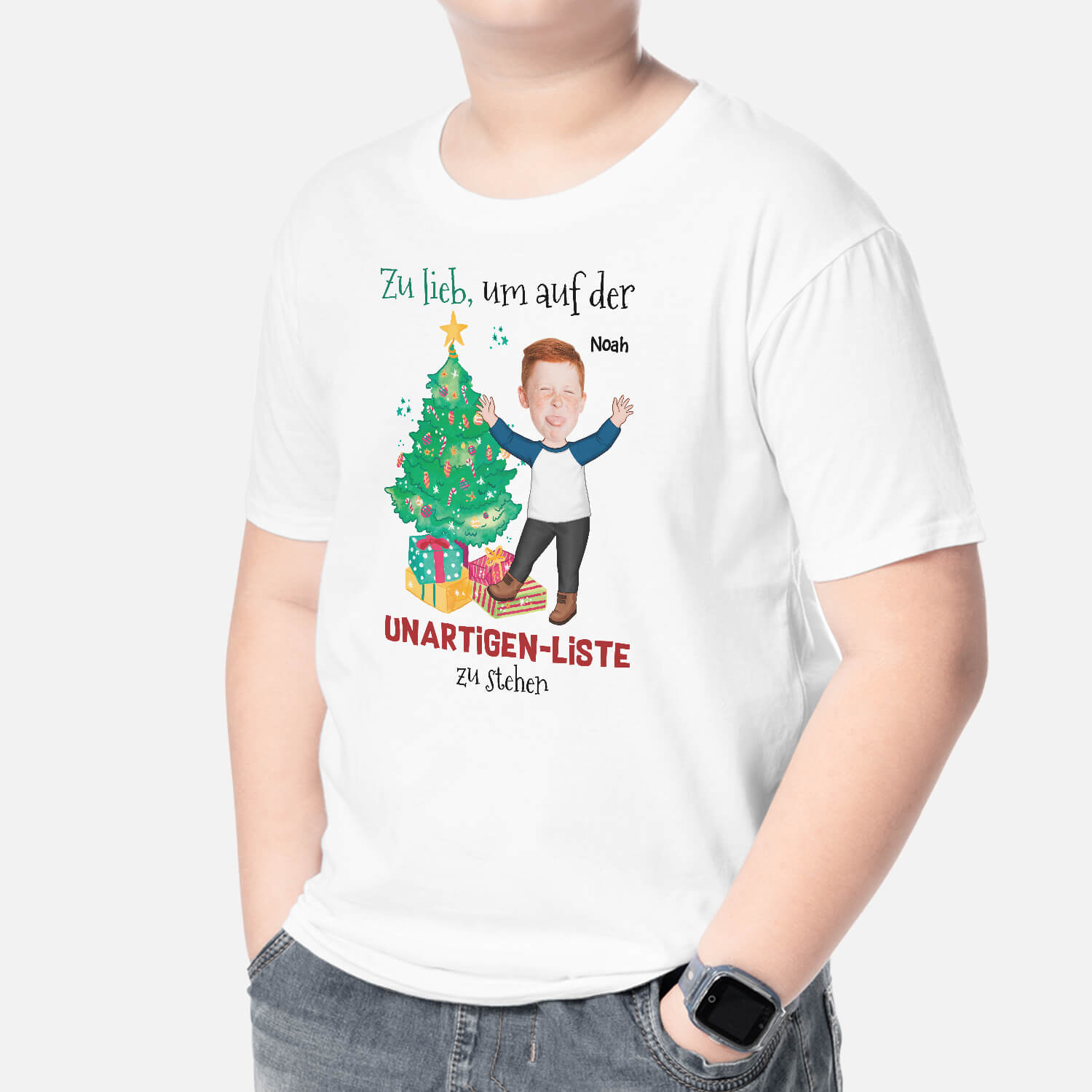 2965AGE2 zu lieb um auf der unartigen liste zu stehen  personalisiertes t shirt fur kinder