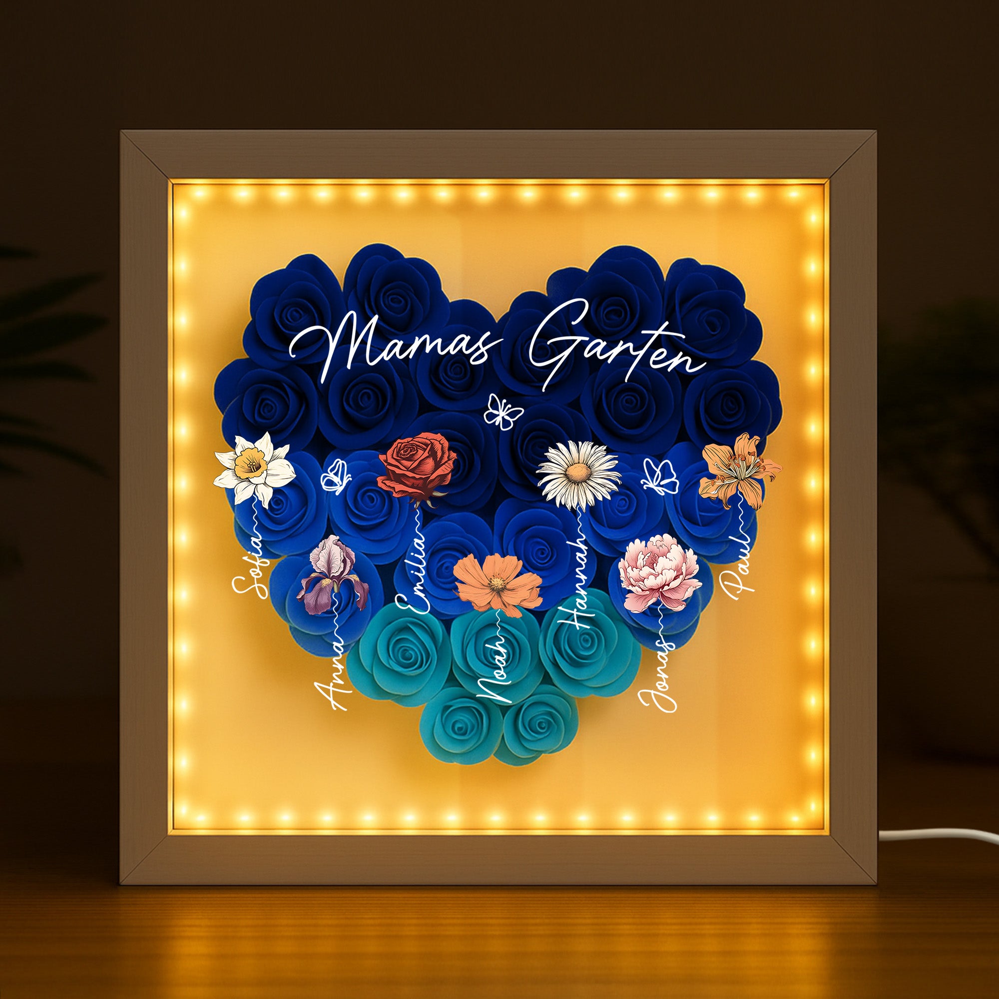 2966OGE1 omas garten blumen 3d bilderrahmen personalisiert mama oma schmetterlinge lineart 2966o8v5a_2