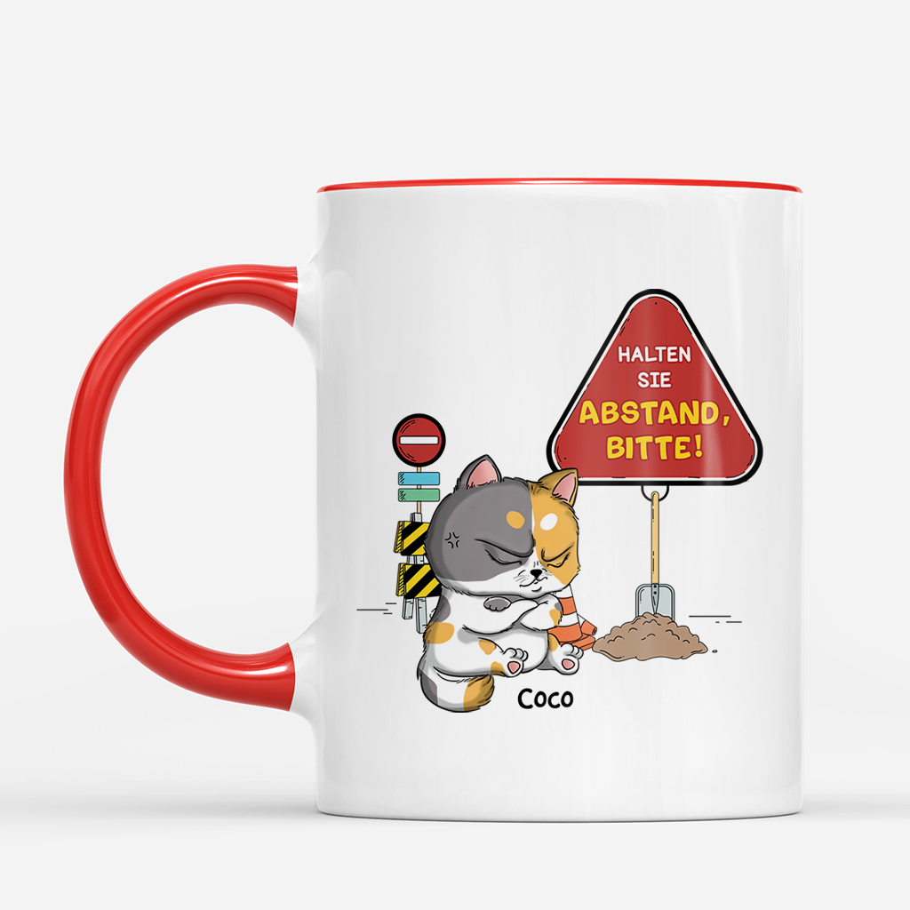 2967MGE2 halten sie abstand bitte personalisierte tasse fur katzenliebhaber 2967m