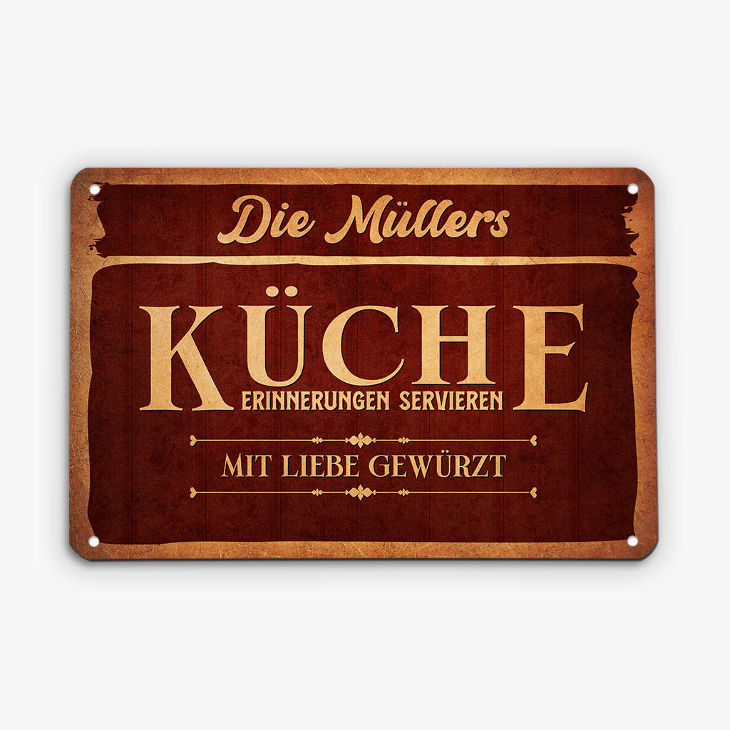 2971EGE2 die kuche  personalisiertes turschild fur die familie