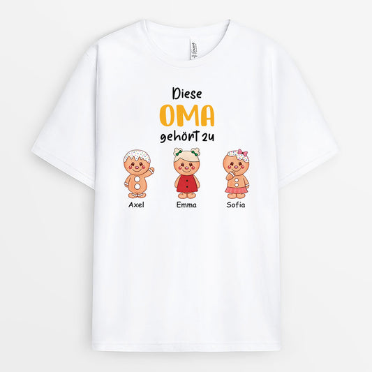 2977AGE1 diese oma gehort zu lebkuchenmann  personalisiertes t shirt fur omas zu weihnachten