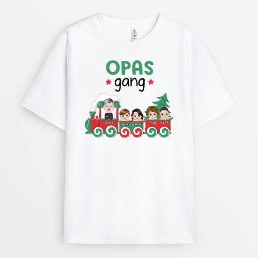 2978AGE1 opas papas bande und weihnachtsbaum  personalisiertes t shirt fur manner