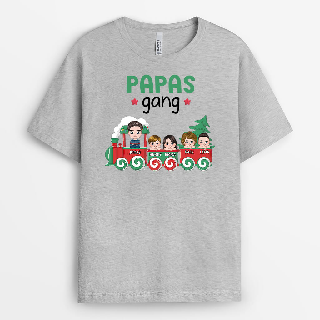 2978AGE2 opas papas bande und weihnachtsbaum  personalisiertes t shirt fur manner