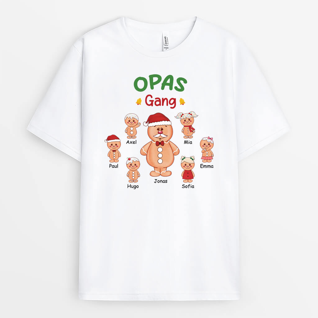 2980AGE1 opas papas bande lebkuchenmann  personalisiertes t shirt fur manner zu weihnachten