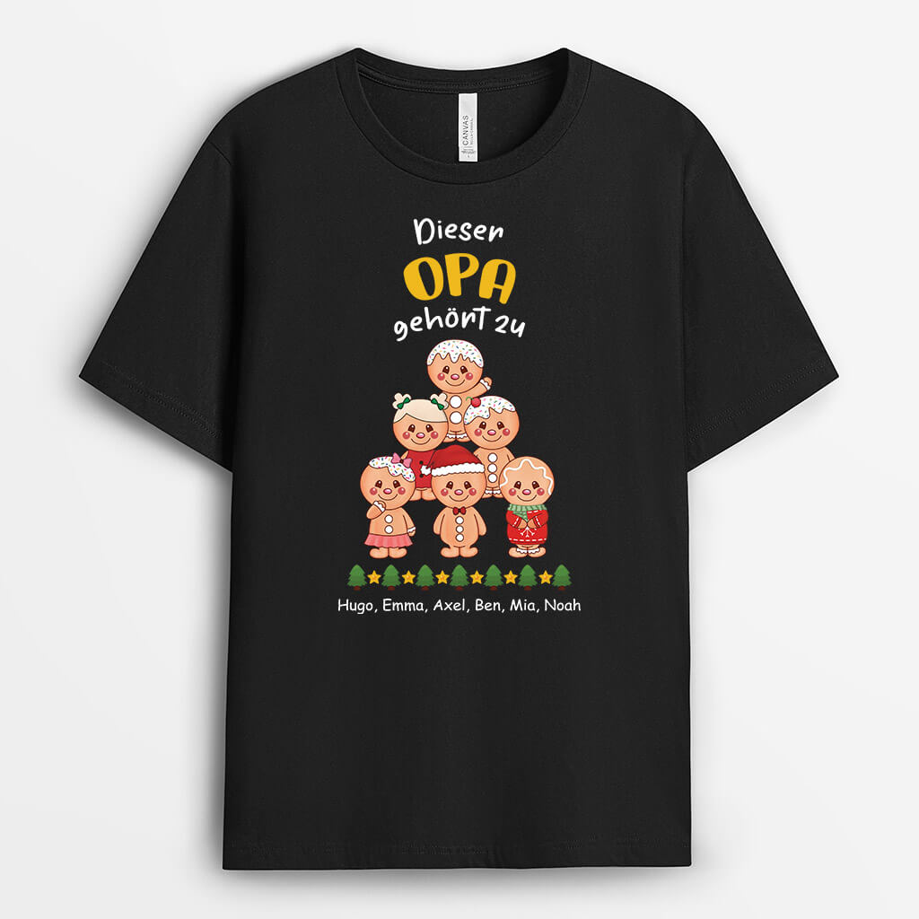 2981AGE1 dieser opa gehort zu lebkuchenmann  personalisiertes t shirt fur opas zu weihnachten