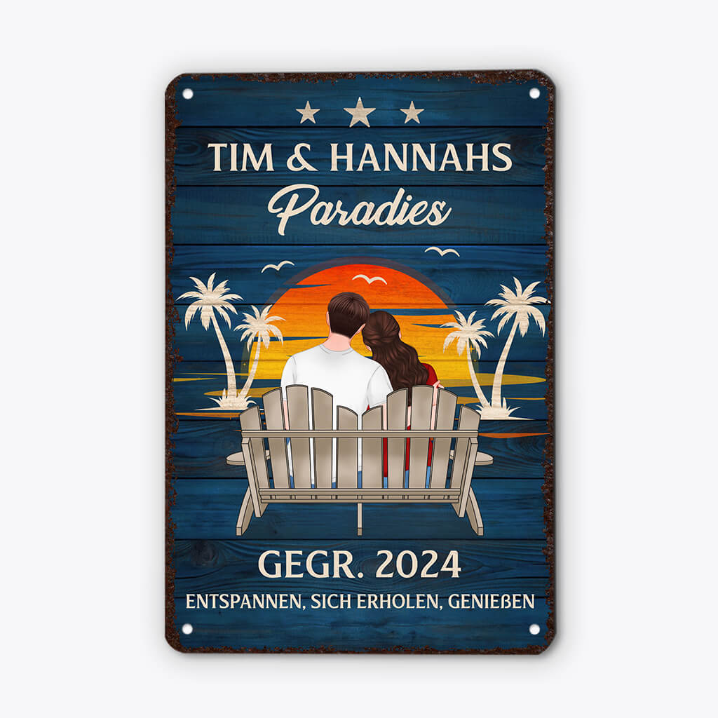 2982EGE2 zusammen  personalisiertes turschild fur paare