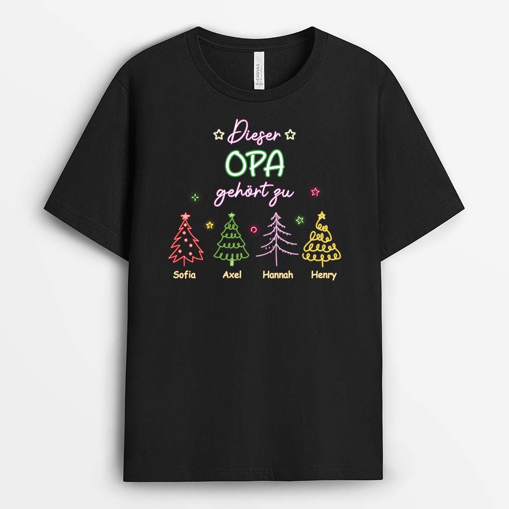 2989AGE1 dieser opa papa gehort zu  personalisiertes t shirt fur manner zu weihnachten