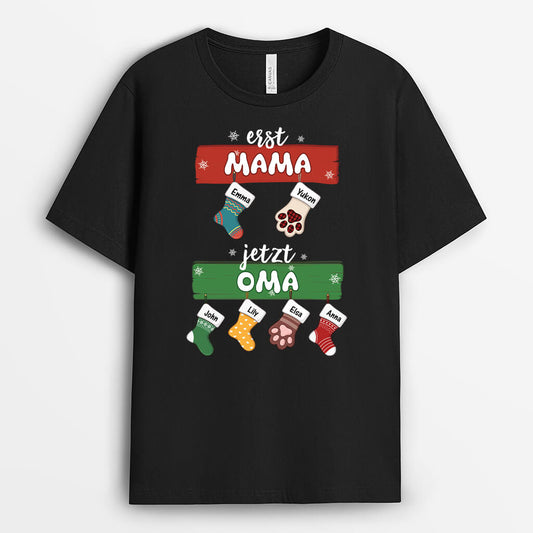 2998AGE1 fruher mama jetzt oma  personalisiertes t shirt fur damen