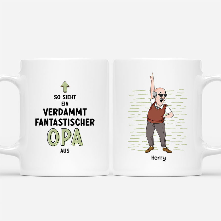 3027MGE1 so sieht ein verdammt fantastischer papa opa aus  personalisierte tasse fur manner