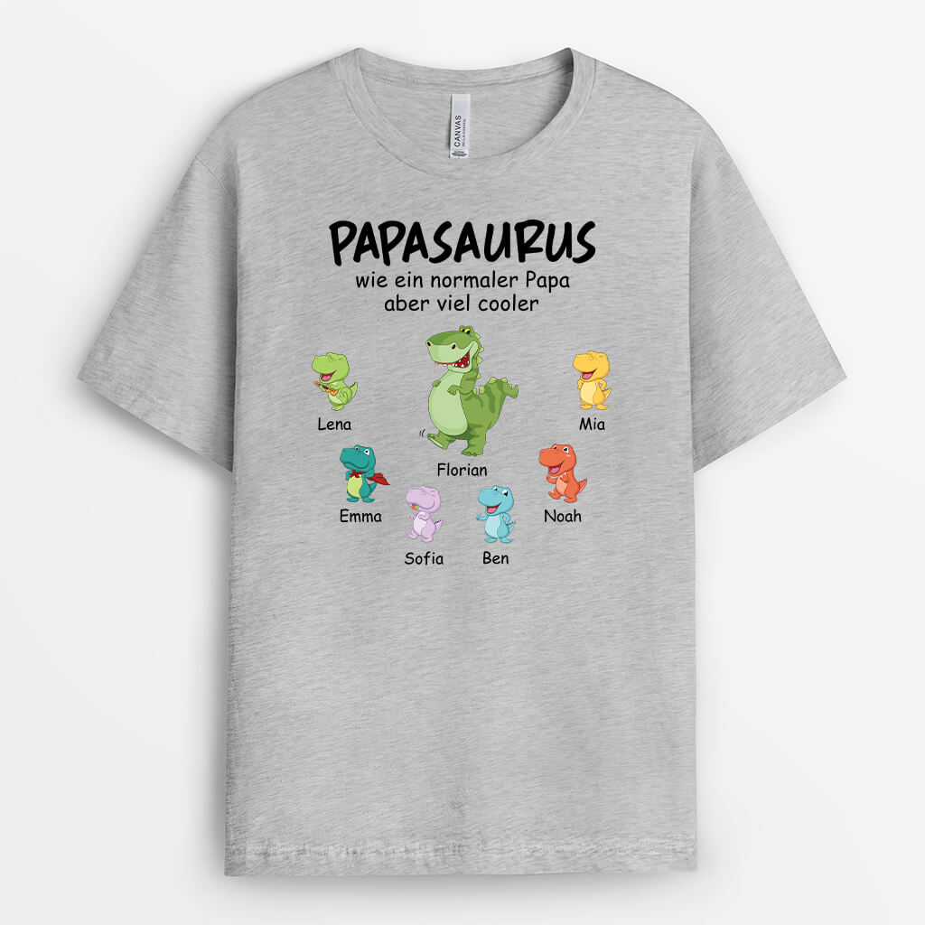 3033AGE2 papasaurus opasaurus  personalisiertes t shirt fur manner