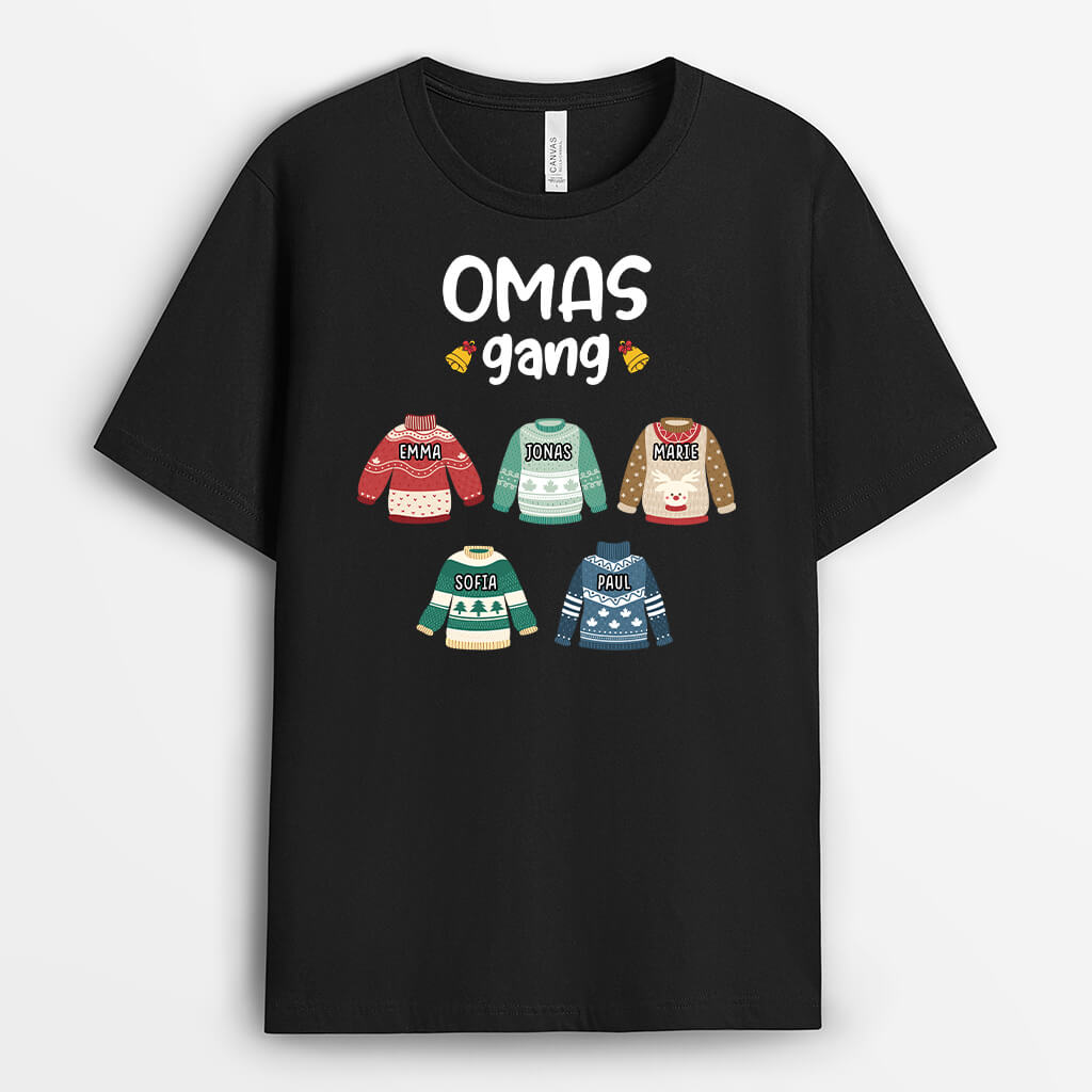 3037AGE1 omas mamas bande  personalisiertes t shirt fur damen zu weihnachten