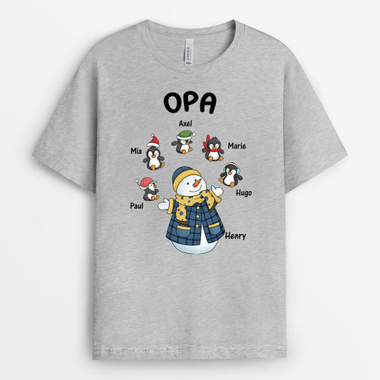 3039AGE2 opas papa schneemann  personalisiertes t shirt fur manner zu weihnachten