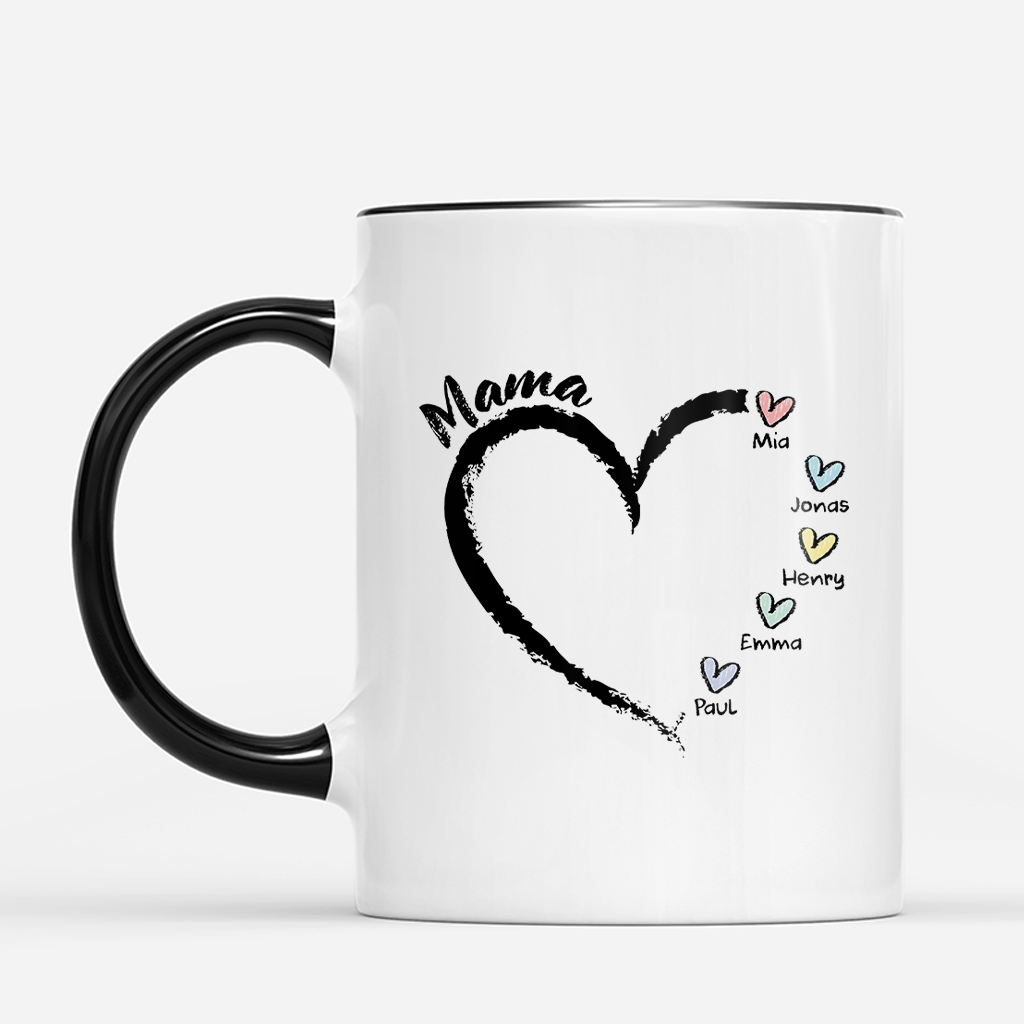 3044MGE2 oma und enkelkinder herzen buntstifte mama  oma tasse personalisiert 3044m8m5a