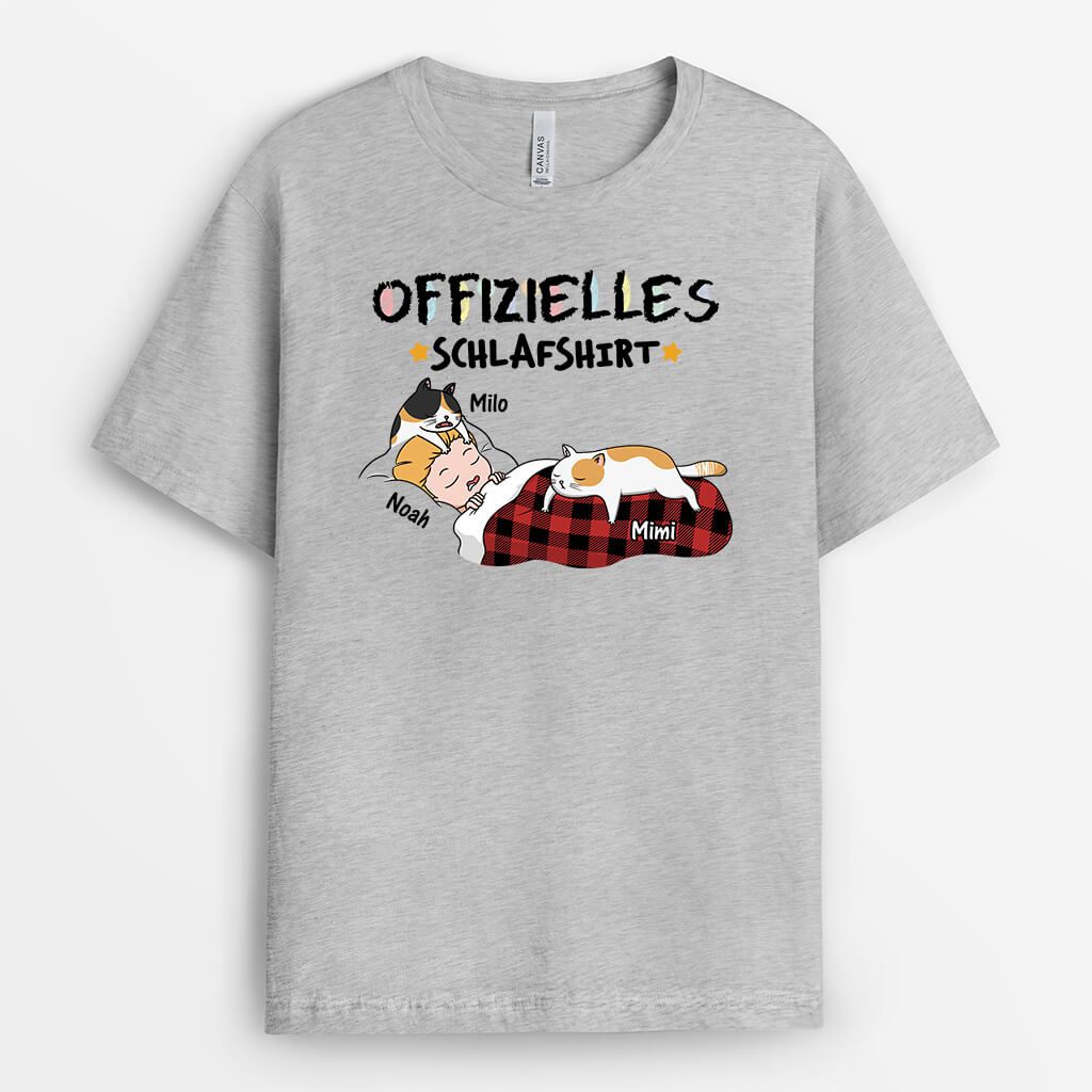 3055AGE2 offizielles schlafshirt  personalisiertes t shirt fur katzenliebhaber