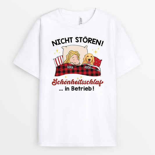 3060AGE1 nicht storen schonheitsschlaf in betrieb  personalisiertes t shirt fur hundeliebhaber