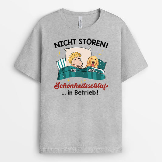 3060AGE2 nicht storen schonheitsschlaf in betrieb  personalisiertes t shirt fur hundeliebhaber