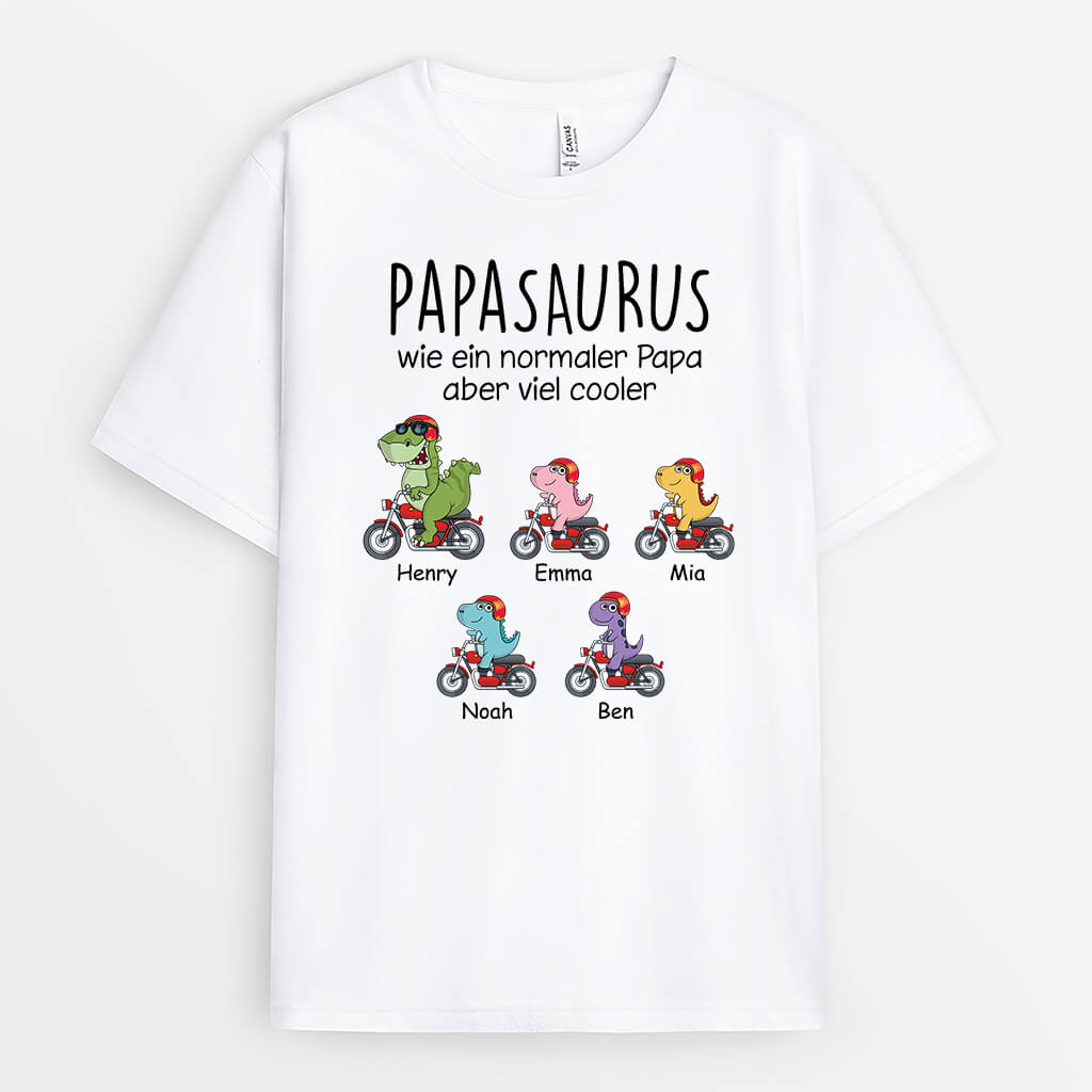 3067AGE1 opasaurus papasaurus wie ein normaler opa papa aber viel cooler  personalisiertes t shirt fur manner