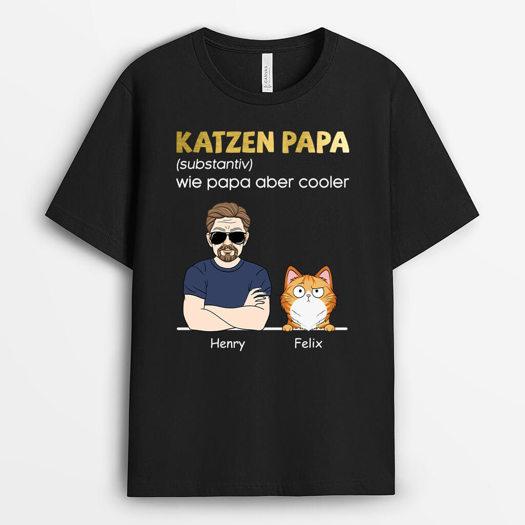 3073AGE1 definition katzenpapa  personalisiertes t shirt fur katzenliebhaber