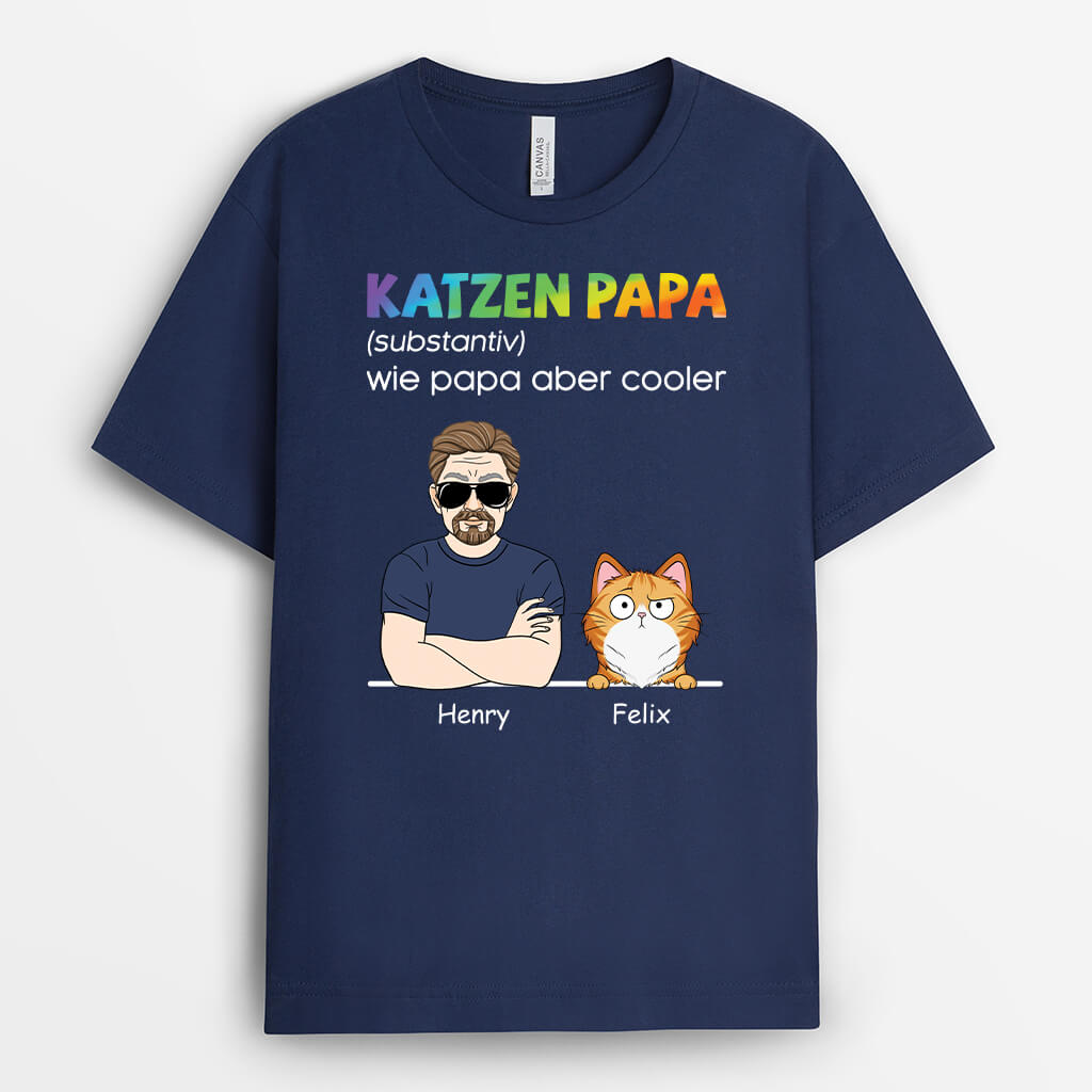 3073AGE2 definition katzenpapa  personalisiertes t shirt fur katzenliebhaber