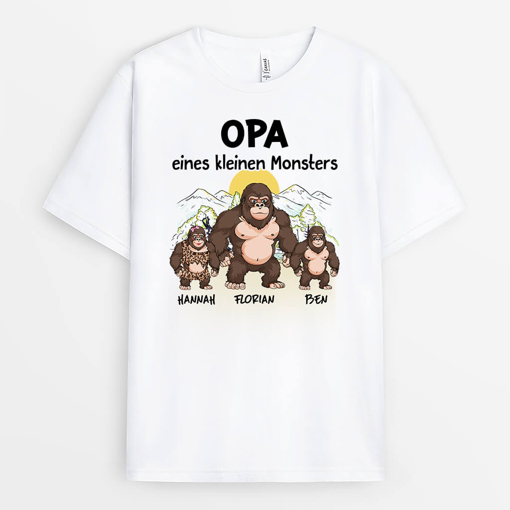 3078AGE1 papa opa von kleinen monstern  personalisiertes t shirt fur manner