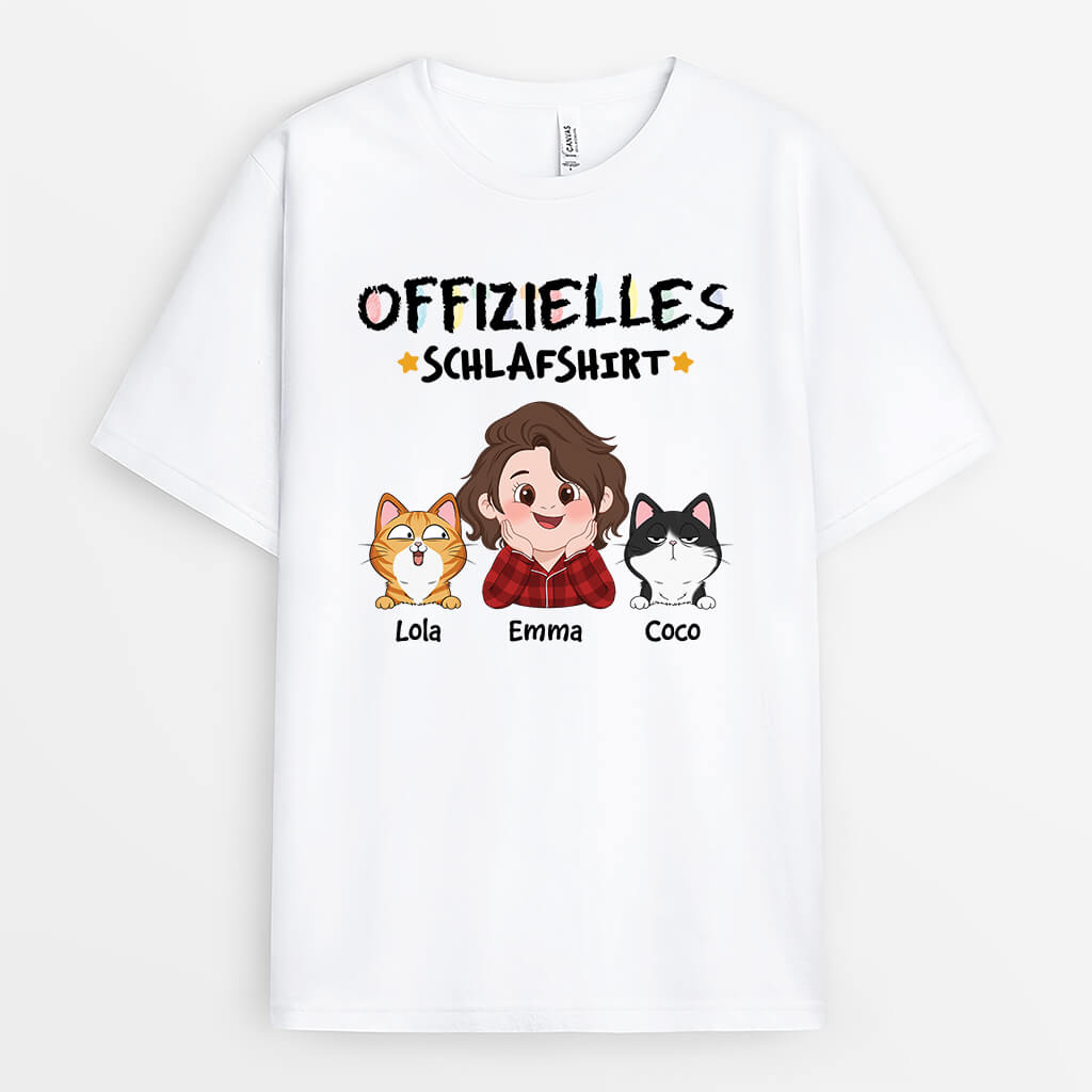 3086AGE1 offizielles schlafshirt  personalisiertes t shirt fur katzenliebhaber