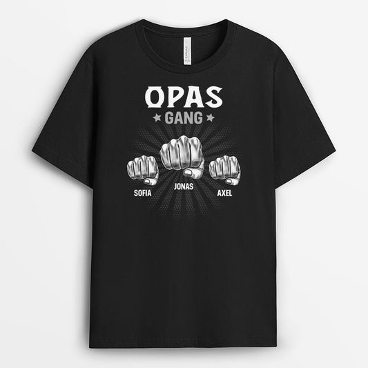 3093AGE1 opas papas bande mit faust  personalisiertes t shirt fur manner