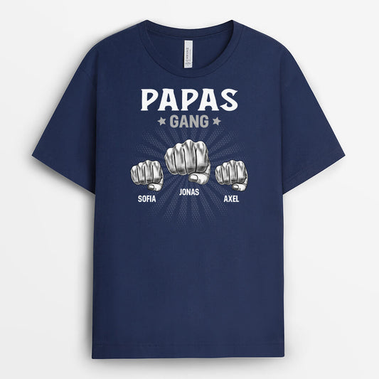 3093AGE2 opas papas bande mit faust  personalisiertes t shirt fur manner