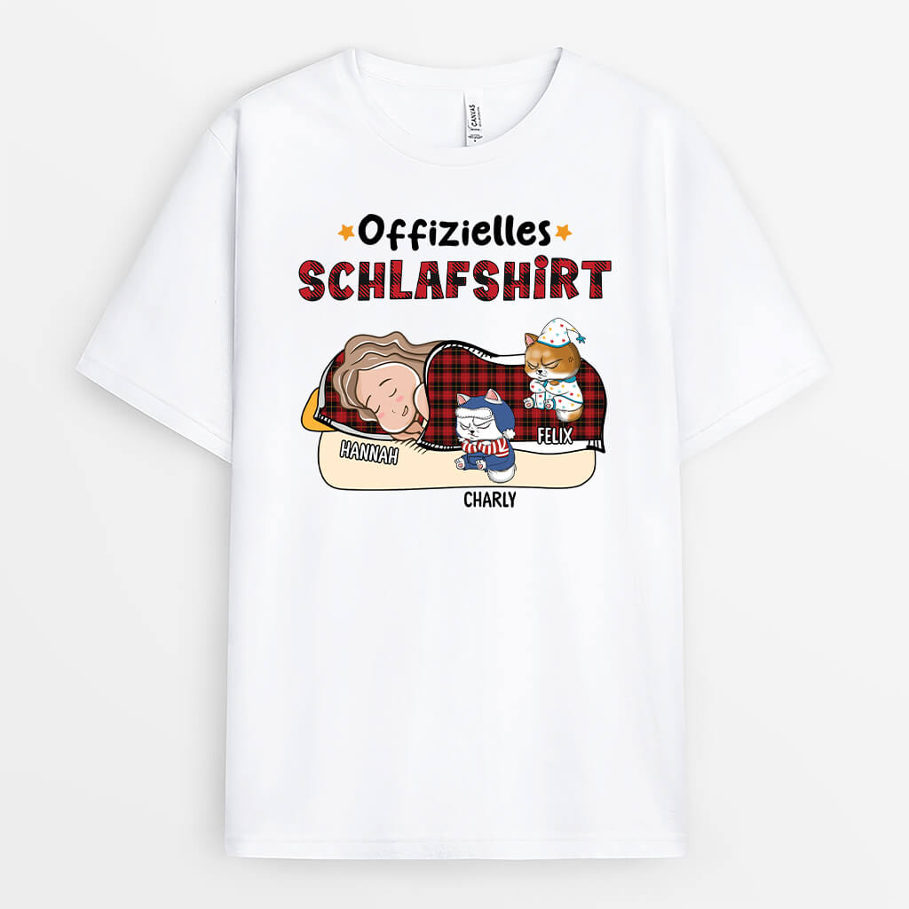 3098AGE1 offizielles schlafshirt  personalisiertes t shirt fur katzenliebhaber