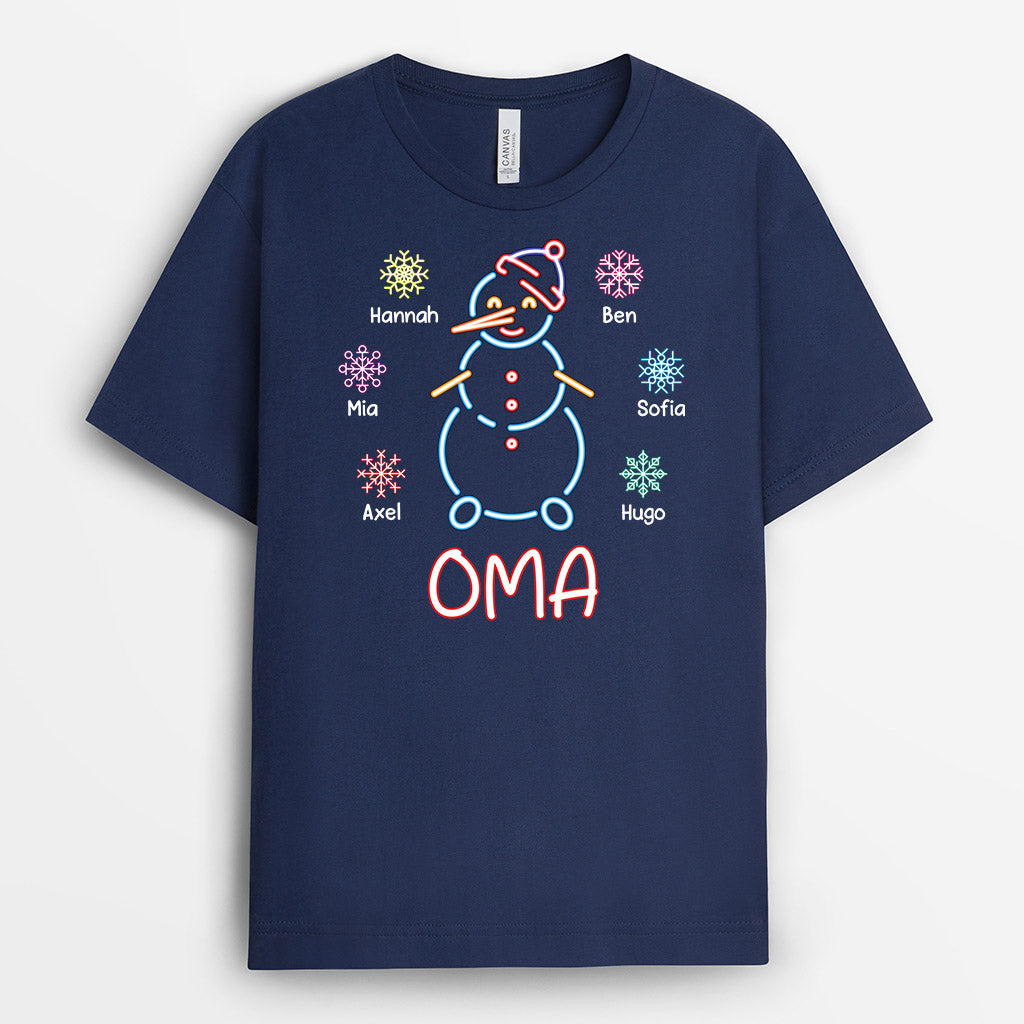 3103AGE2 opas papa schneemann  personalisiertes t shirt fur manner zu weihnachten