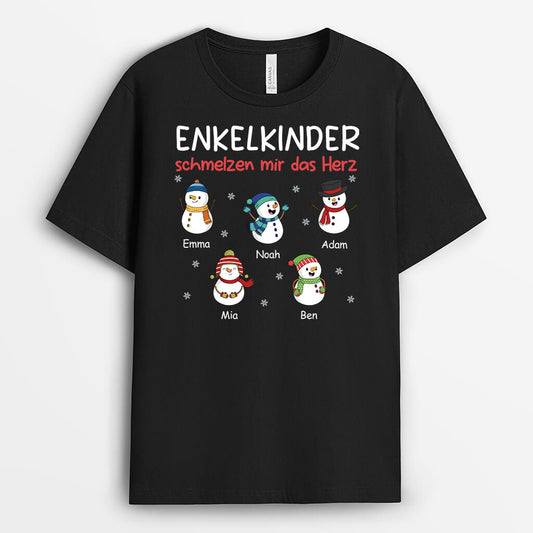 3107AGE2 enkelkinder schmelzen mir das herz  personalisiertes t shirt fur omas