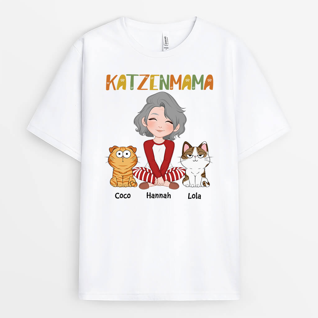 3109AGE1 katzenmama  personalisiertes t shirt fur katzenliebhaber