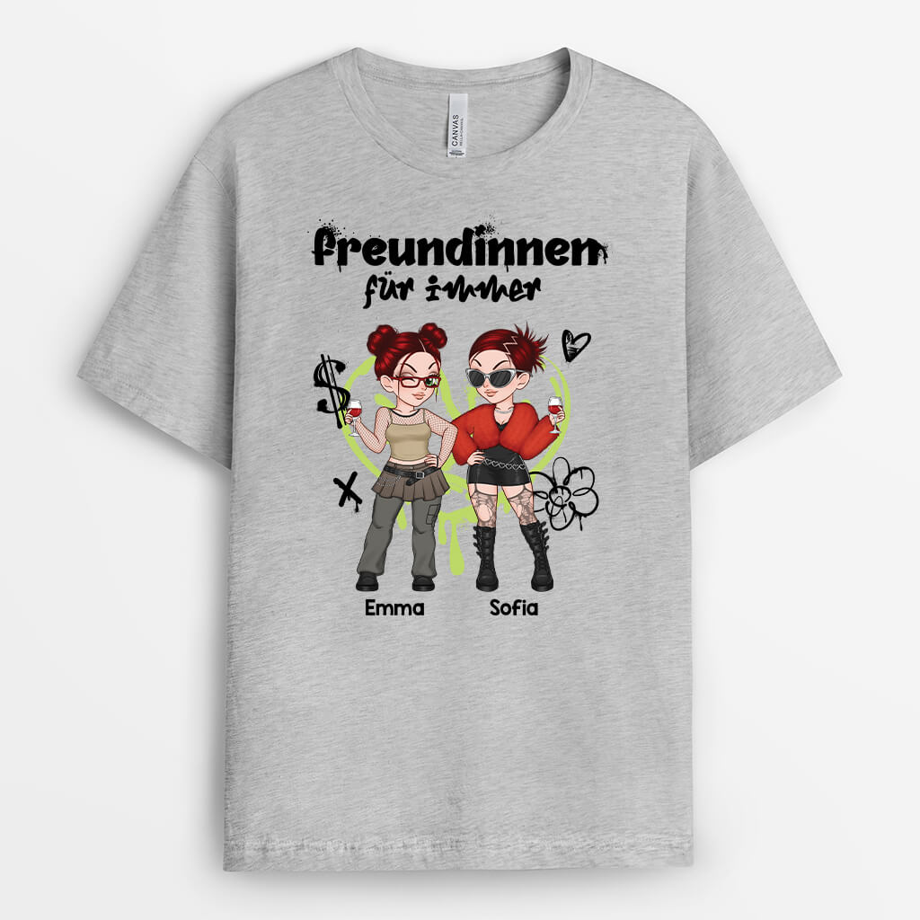 3118AGE2 besties schwestern fur immer  personalisiertes t shirt fur beste freundinnen schwestern