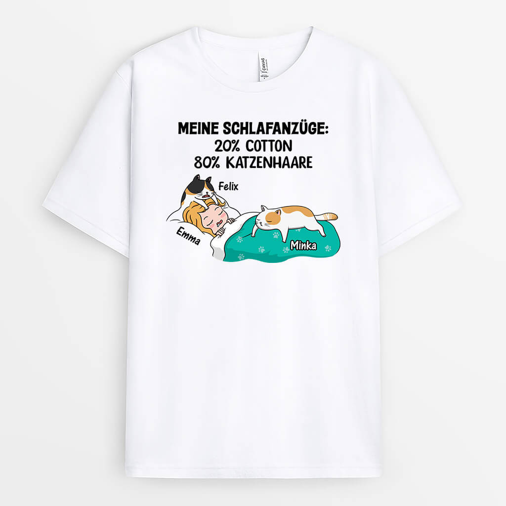 3119AGE1 mein pyjama 20_ baumwolle 80_ katzenhaare  personalisiertes t shirt fur katzenliebhaber