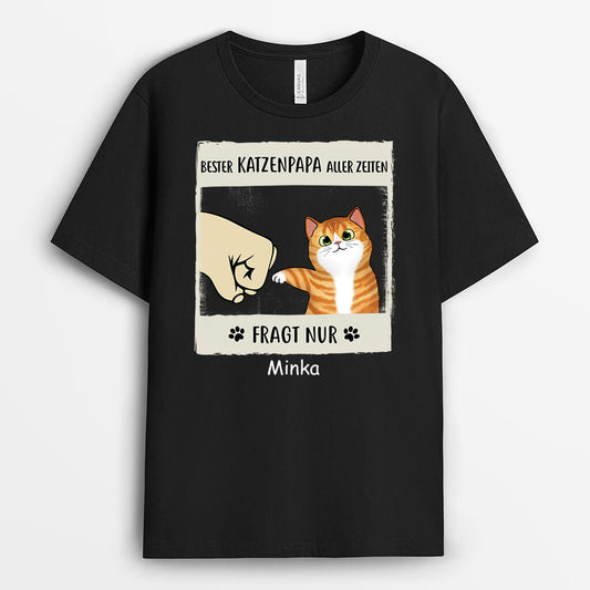 3123AGE1 bester katzenpapa aller zeiten  personalisiertes t shirt fur katzenliebhaber