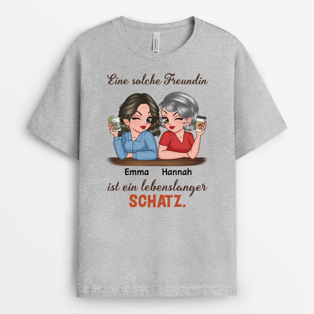 3129AGE2 eine solche freundin ist ein lebenslanger schatz  personalisiertes t shirt fur freundinnen