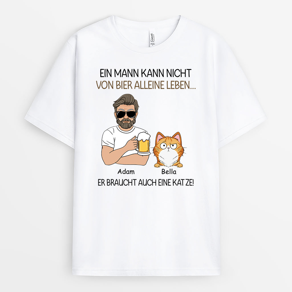 3137AGE2 ein mann kann nicht von bier alleine leben er braucht auch katzen personalisiertes t shirt fur katzenliebhaber 3137a_8c0ca75e 4fdb 4387 b6b6 2fb202f19ad7