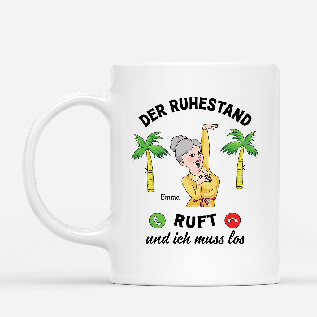 3138MGE1 der ruhestand ruft ich muss los personalisierte tasse rente frauen manner 3138M