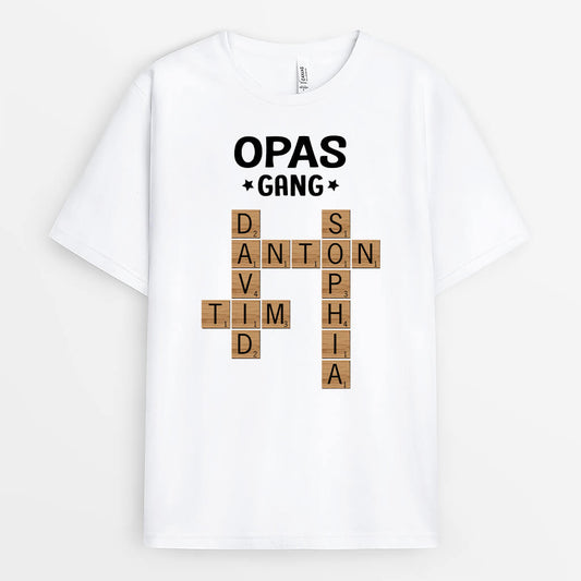 3142AGE1 opas bande puzzle  personalisiertes weisses t shirt fur opas