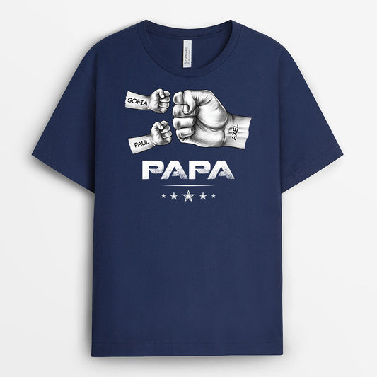 3144AGE2 opas papas bande mit faust  personalisiertes t shirt fur manner