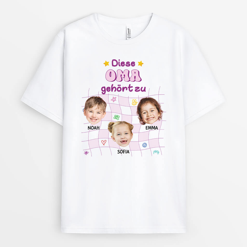 3147AGE1 diese oma mama gehort zu  personalisiertes t shirt mit gesicht fur damen