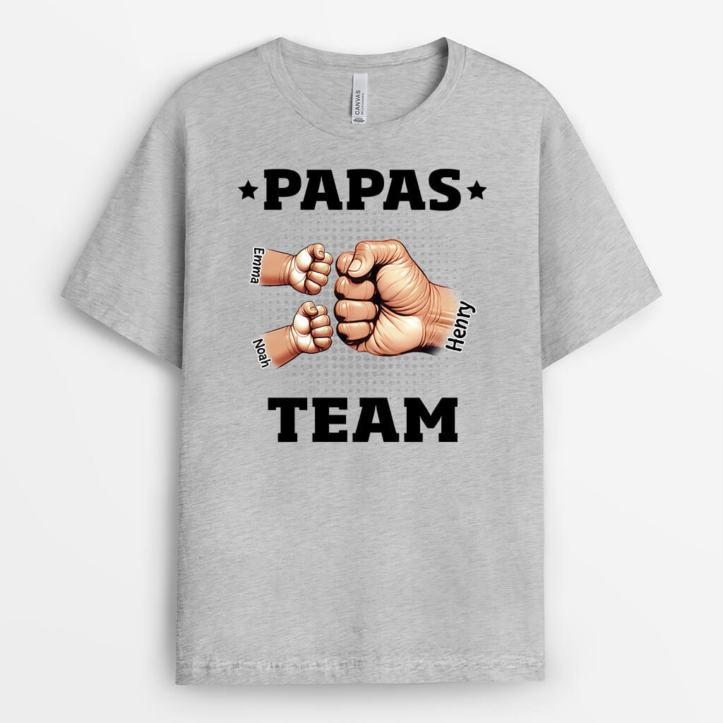 3157AGE1 opas papas team mit faust  personalisiertes t shirt fur manner